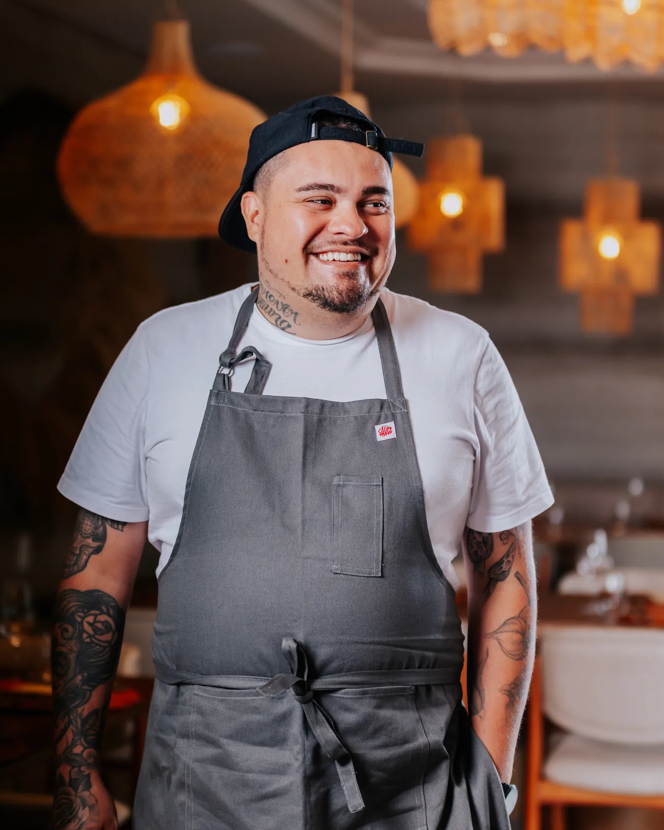 O chef Dudu Poerner no salão do Lido di Mare